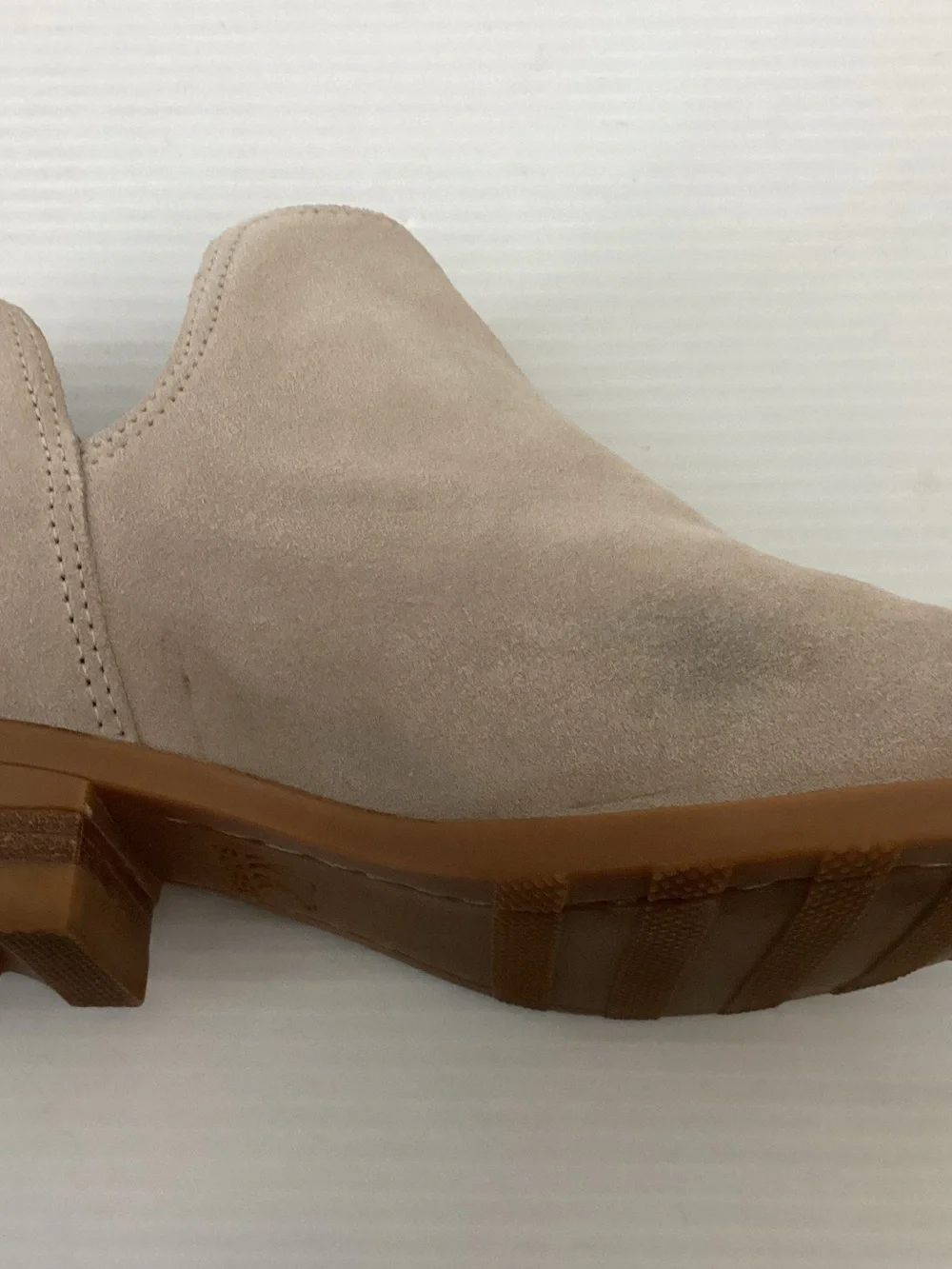 Sorel Lola Light Beige Suede Ankle Booties